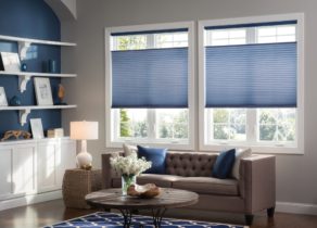 Blue living room shades available at AAA Blinds of Lakeland