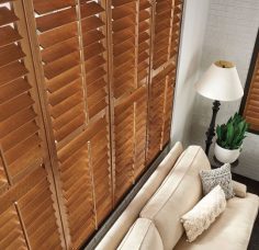 Stained Wood Plantation Shutters from AAA Blinds Lakeland