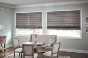 Roman shades for sitting rooms. Available at AAA Blinds Lakeland