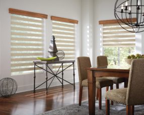 Layered shades for your dining room. Custom made at AAA Blinds of Lakeland