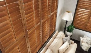 Stained plantation shutters from AAA Blinds of Lakeland